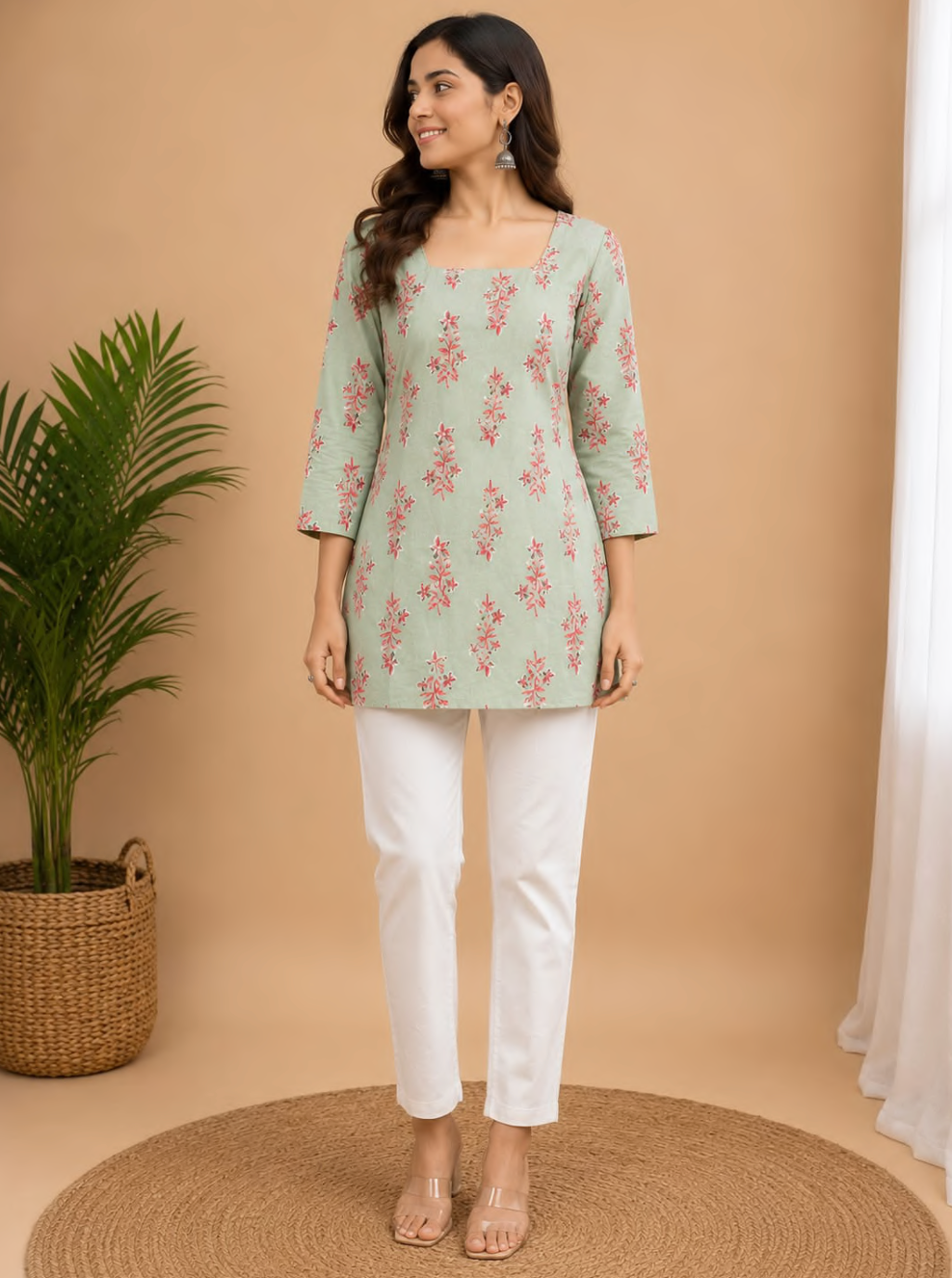 Premium cotton printed short kurti