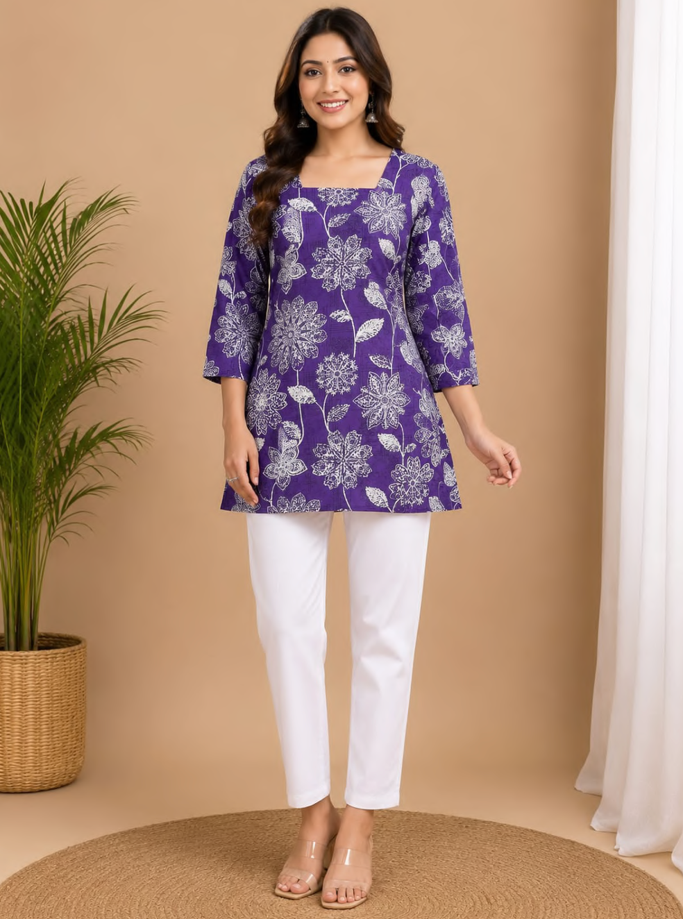 Premium cotton printed short kurti