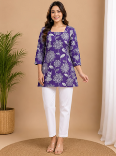 Premium cotton printed short kurti