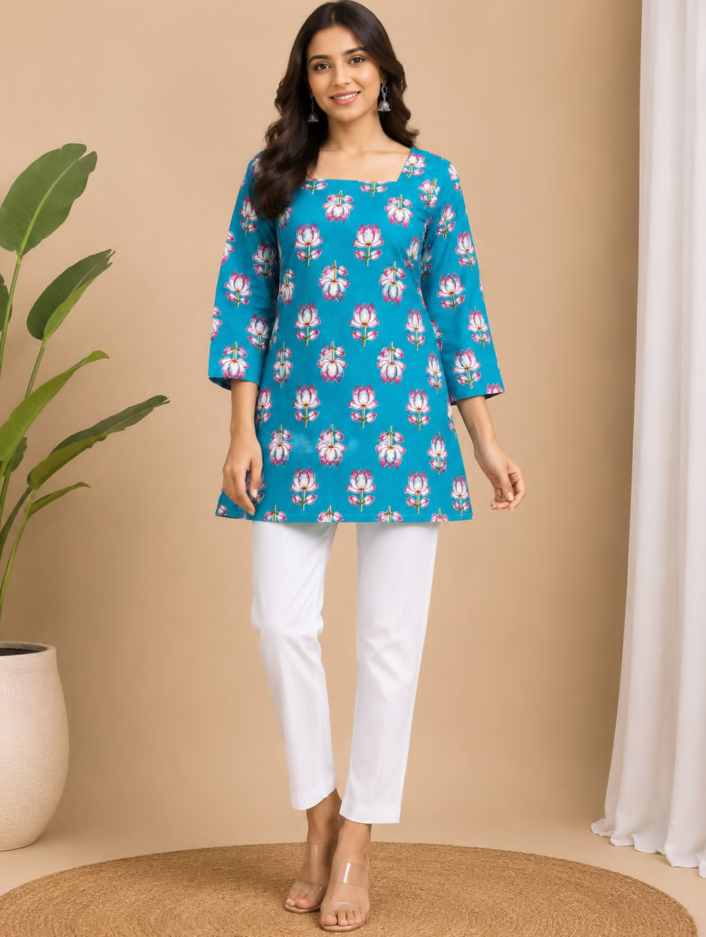 Premium cotton printed short kurti
