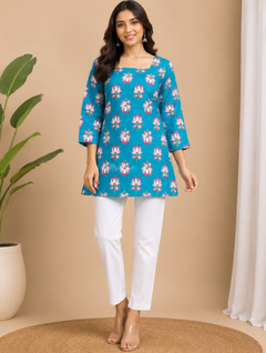 Premium cotton printed short kurti