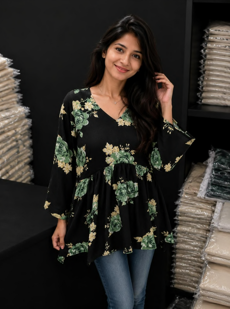 Cotton printed designer top