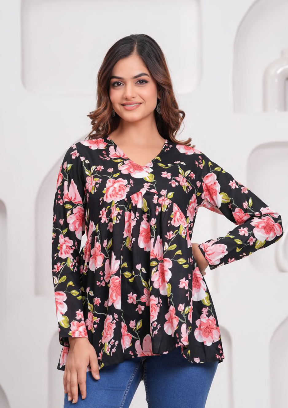 Cotton printed designer top