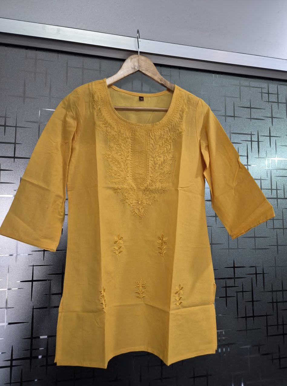 Embroidery short top, Pure Cotton, embroidery work