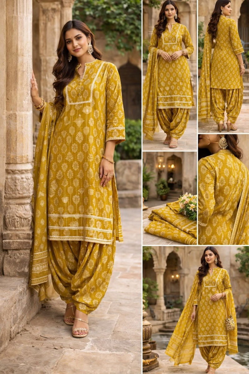 farsi salwar, printed suit set with farsi salwar, Pure Cotton, handwork