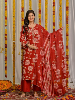 Intricate handwork on the neck, Cotton suit set, luxurious cotton