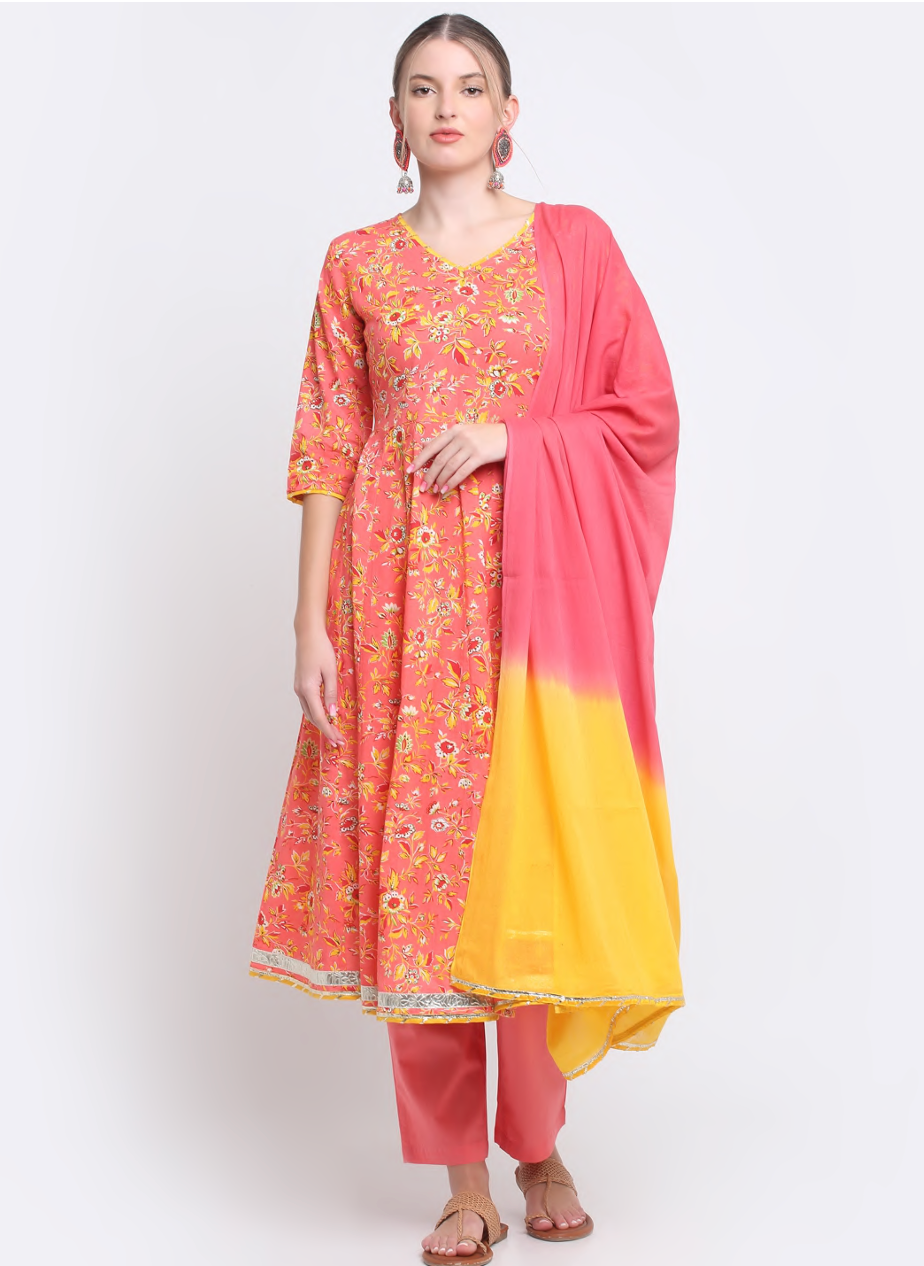 Cotton, Kurta Pant Dupatta