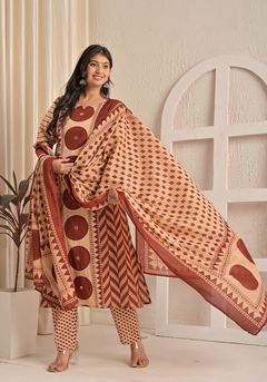 Cotton Printed Straight Suit set