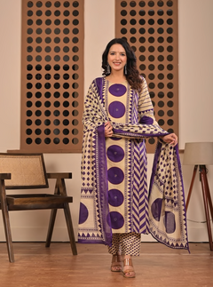 Cotton Printed Straight Suit set